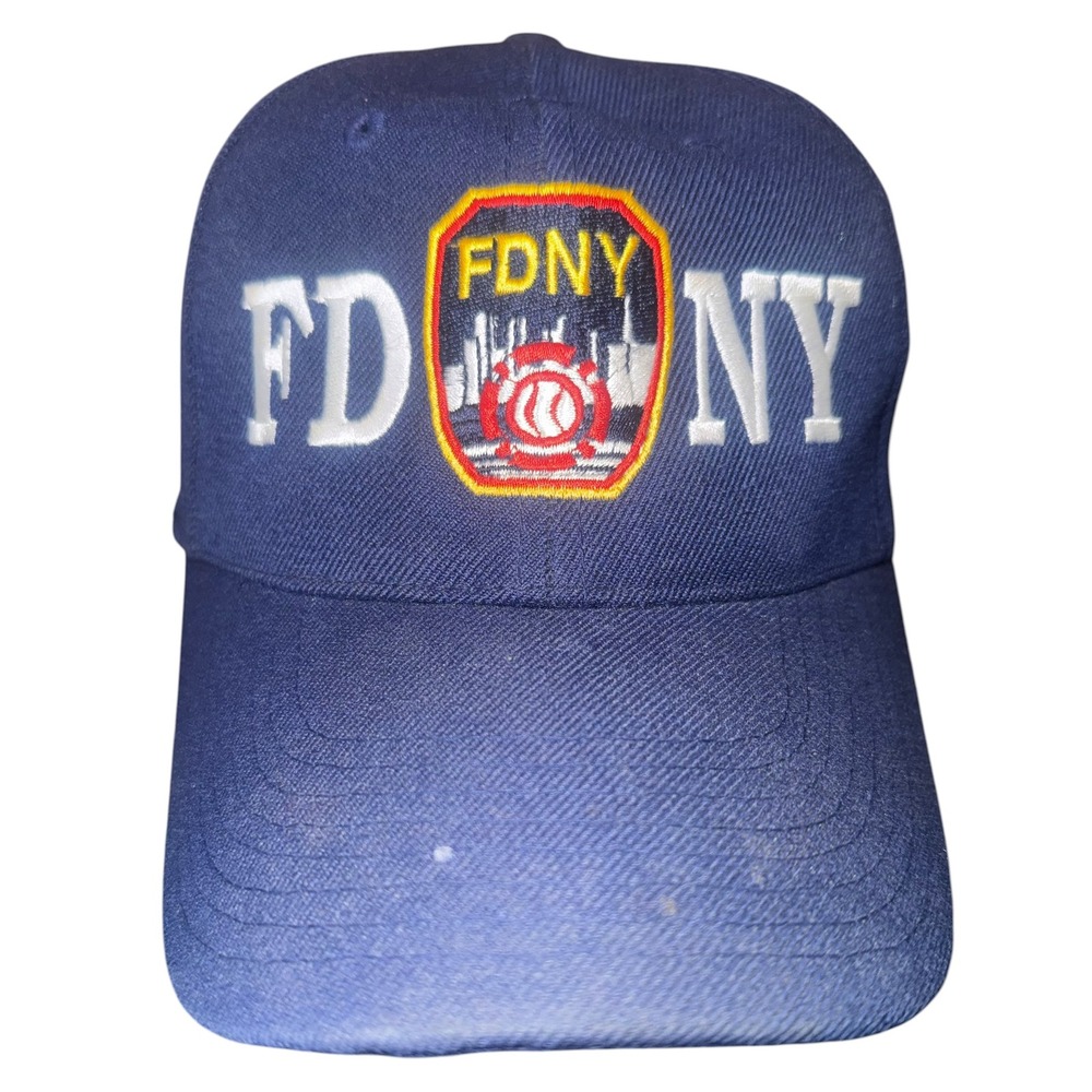 Vtg City Hunter FDNY Navy Blue Baseball Cap Adjustable Hat New York Fire Dept